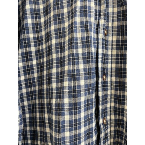 Bit & Bridle Mens Blue Plaid Button Up Shirt ~ Long Sleeve ~ Size Large - Picture 2 of 5